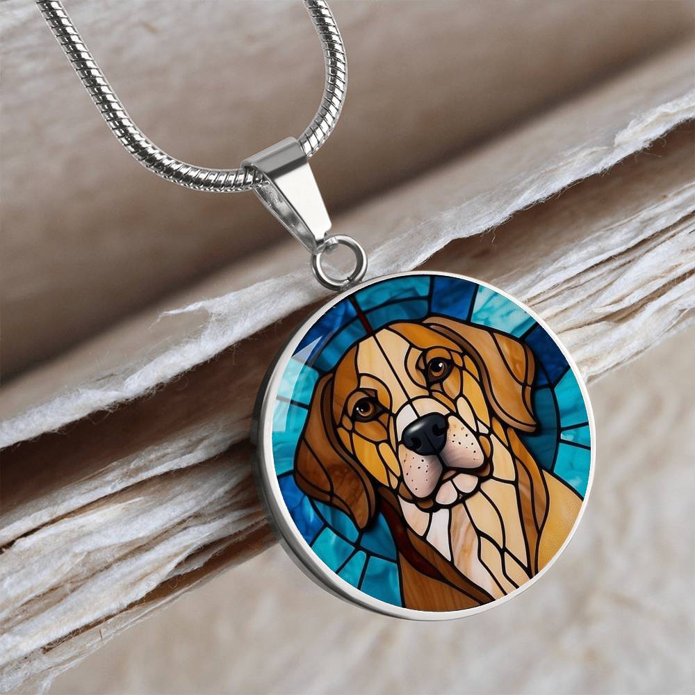 Stained Glass Personalized Pendant Necklace | Animal Lover Gift | Dog Mom Birthday Present | Jewelry For Pet Loss