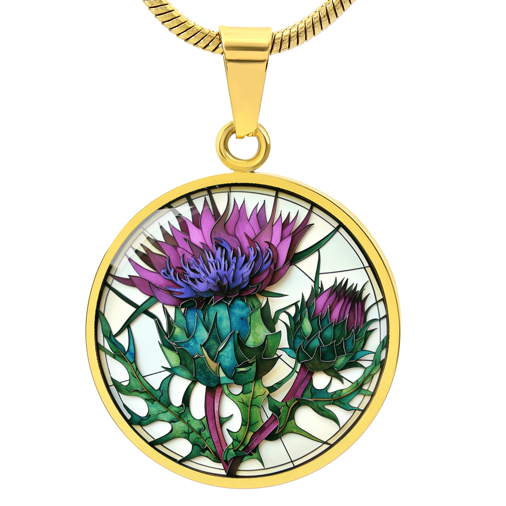 Scottish Thistle Pendant | Faux Paper Scottish Thistle Art