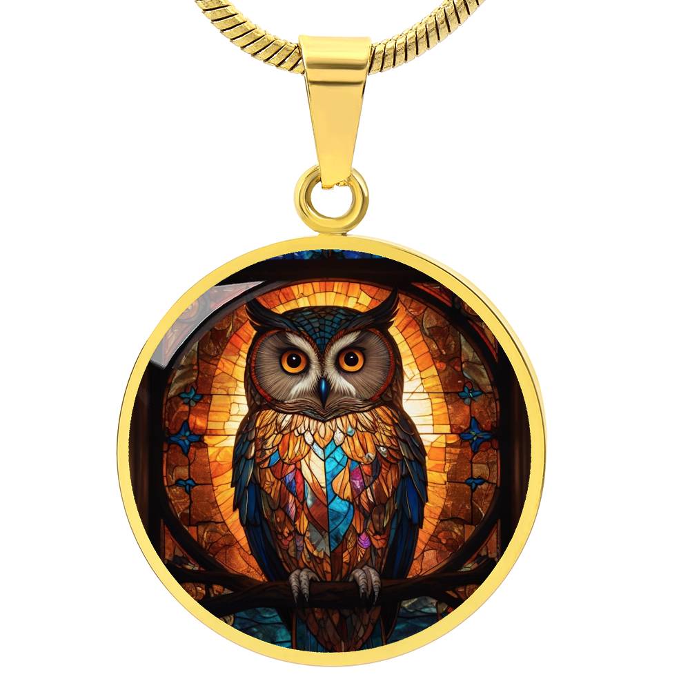 Owl Faux Stained Glass Pendant | Owl Necklace | | Owl Lover Gift