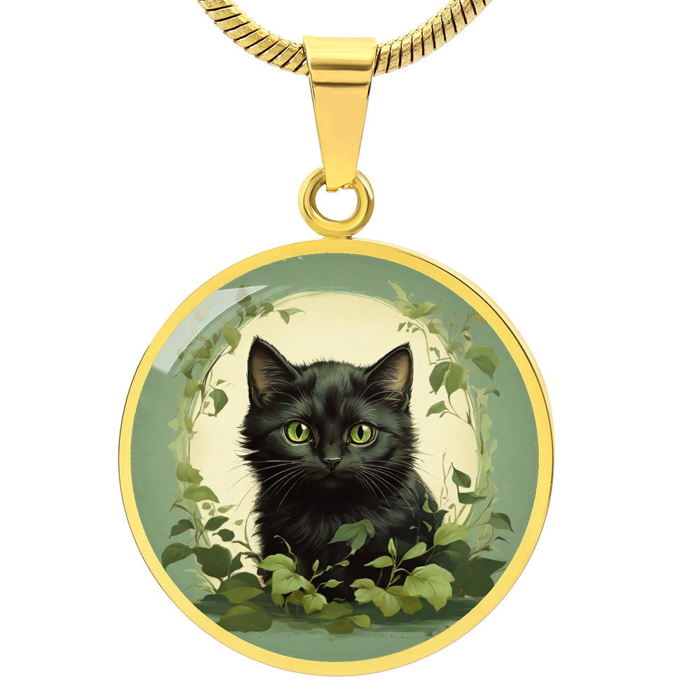 Vintage Cute Black Kitten pendant, cute kitten gift, cat lover pendant or keychain