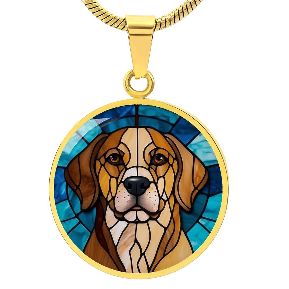 Stained Glass Personalized Pendant Necklace | Animal Lover Gift | Dog Mom Birthday Present | Jewelry For Pet Loss