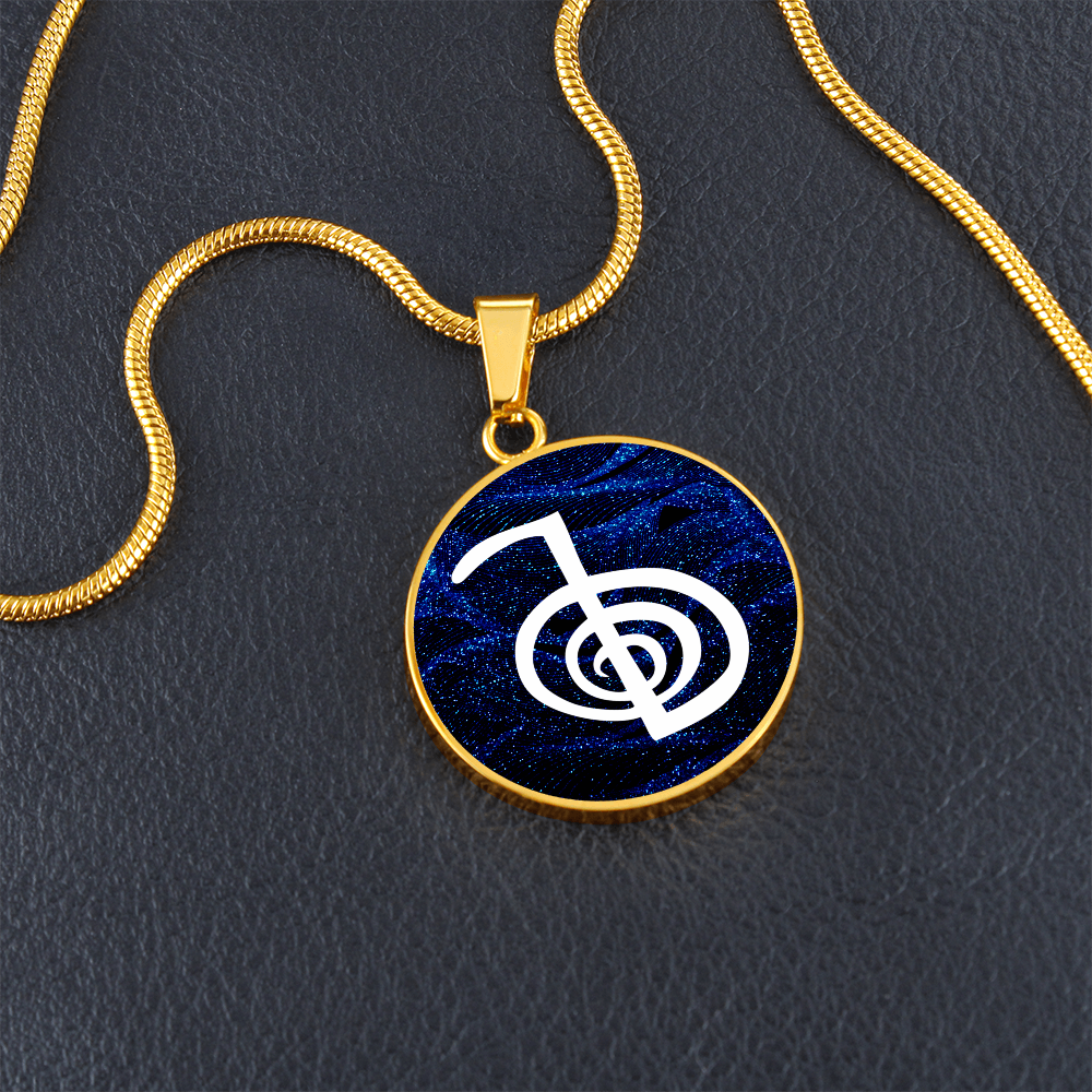 Reiki Symbol Pendant Blue / Reiki Cho Ku Rei Pendant