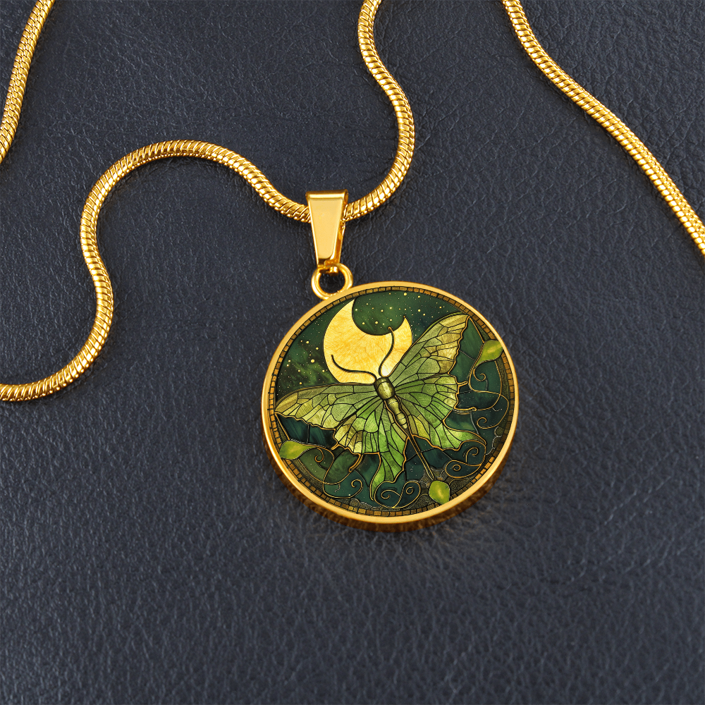 Luna Moth Vintage Necklace | Intuition Jewelry | Whimsical Goth Jewelry  | Bug Jewelry