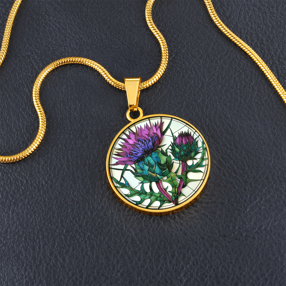 Scottish Thistle Pendant | Faux Paper Scottish Thistle Art