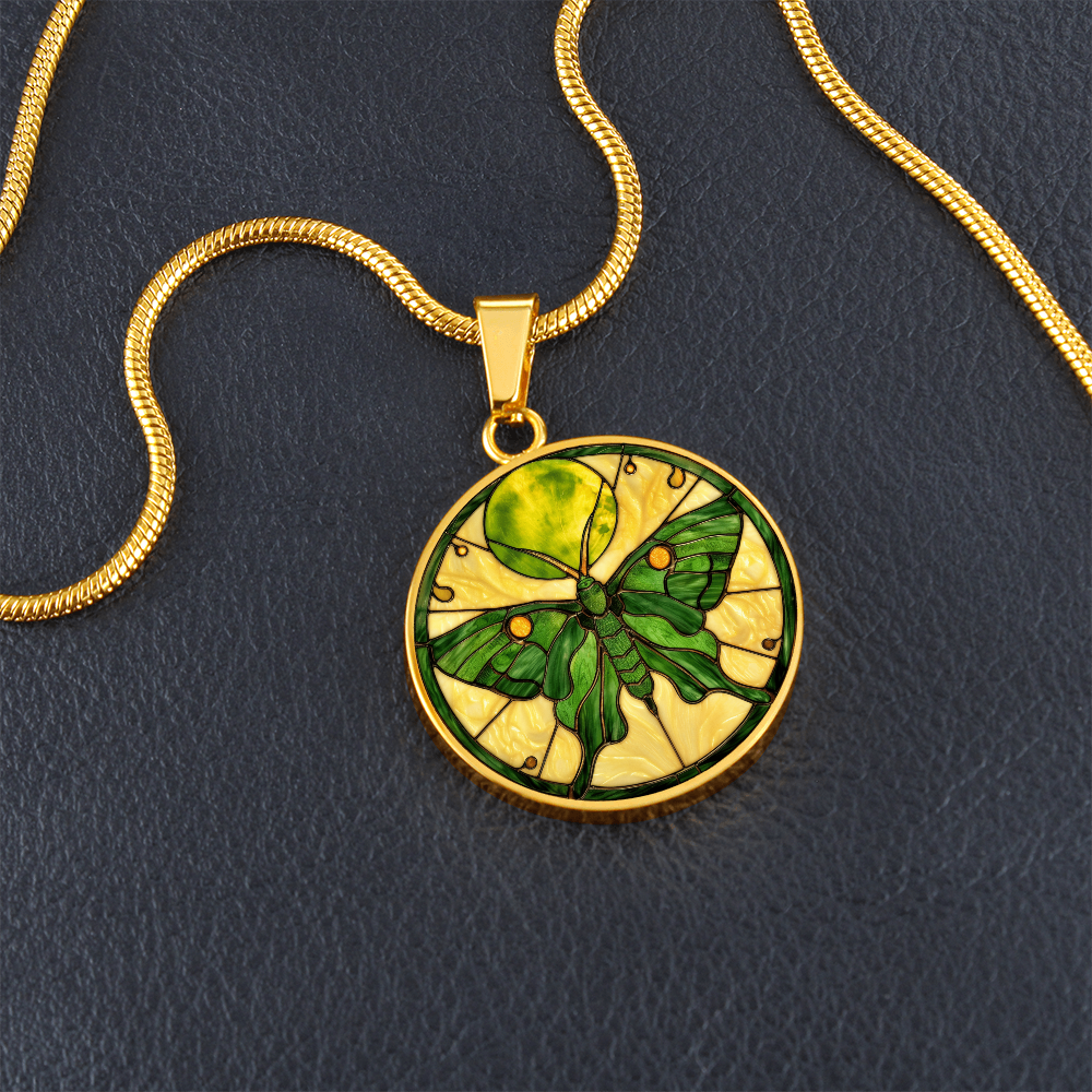 Luna Moth Vintage Necklace | Intuition Jewelry | Whimsical Goth Jewelry  | Bug Jewelry