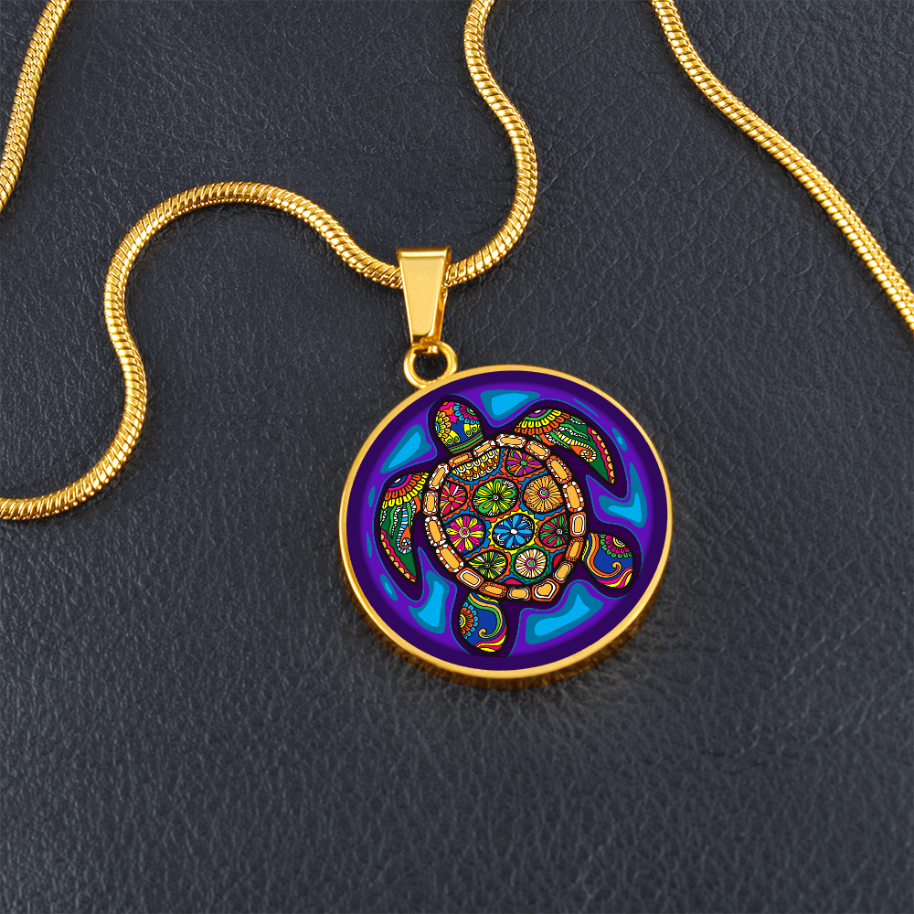 Turtle Lover Necklace | Tribal Art Turtle Pendant