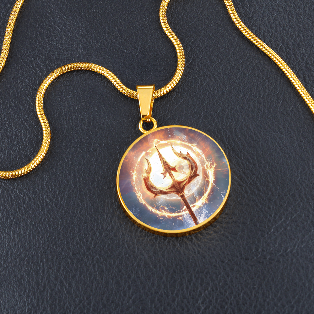 Poseidon Trident Pendant Necklace / Sea God Pendant
