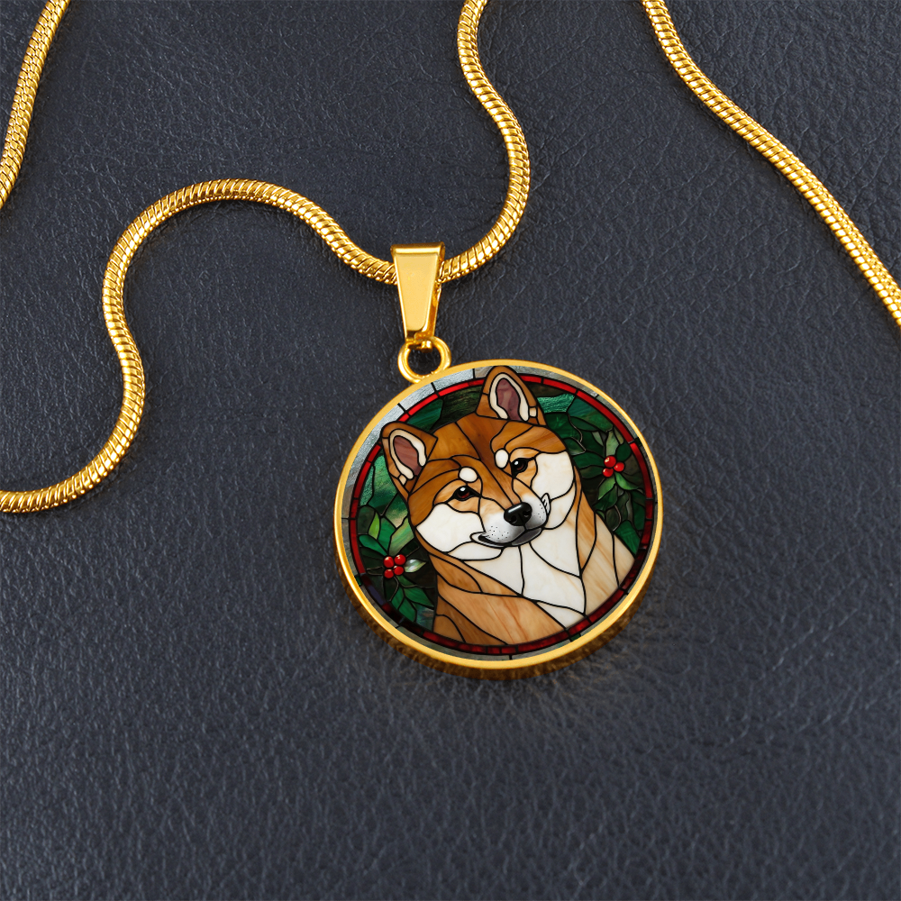 Stained Glass Shibu Inu Pendant | Animal Lover Gift | Shibu Inu Mom | Jewelry For Pet Loss