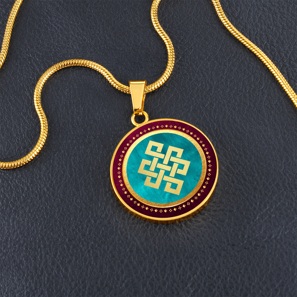 Endless Knot Pendant Necklace Red