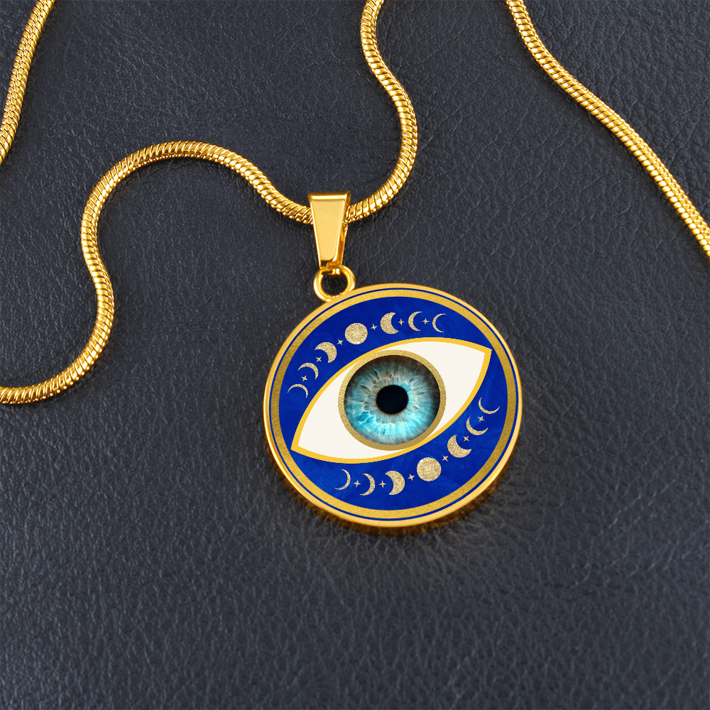 Evil Eye & Triple Moon Pendant