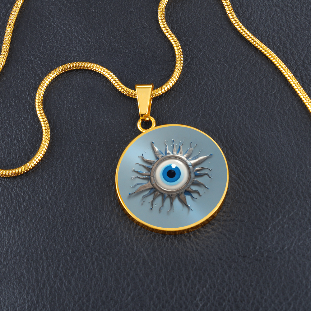 Turkish Evil Eye Charm Pendant | Protection Jewelry | Good Luck Charm Eye Necklace | Evil Eye Pendant Chain |