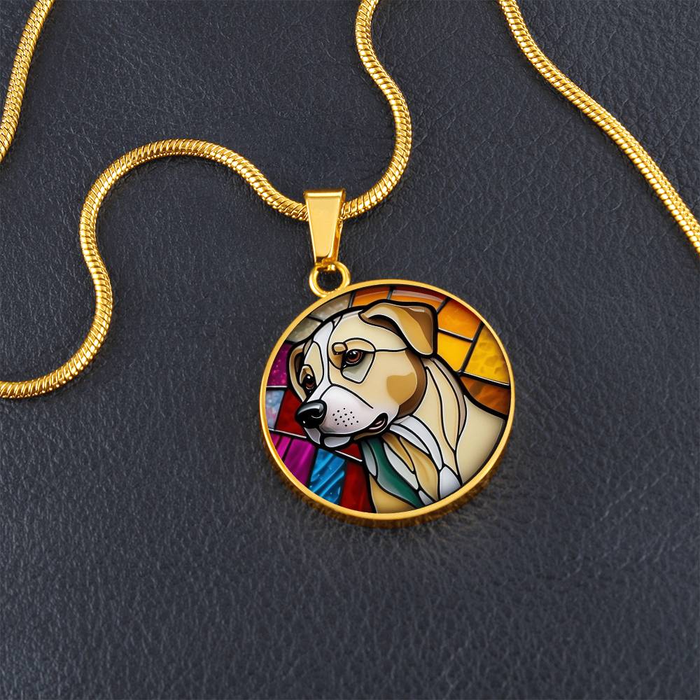 Stained Glass Personalized Pendant Necklace | Animal Lover Gift | Dog Mom Birthday Present | Jewelry For Pet Loss