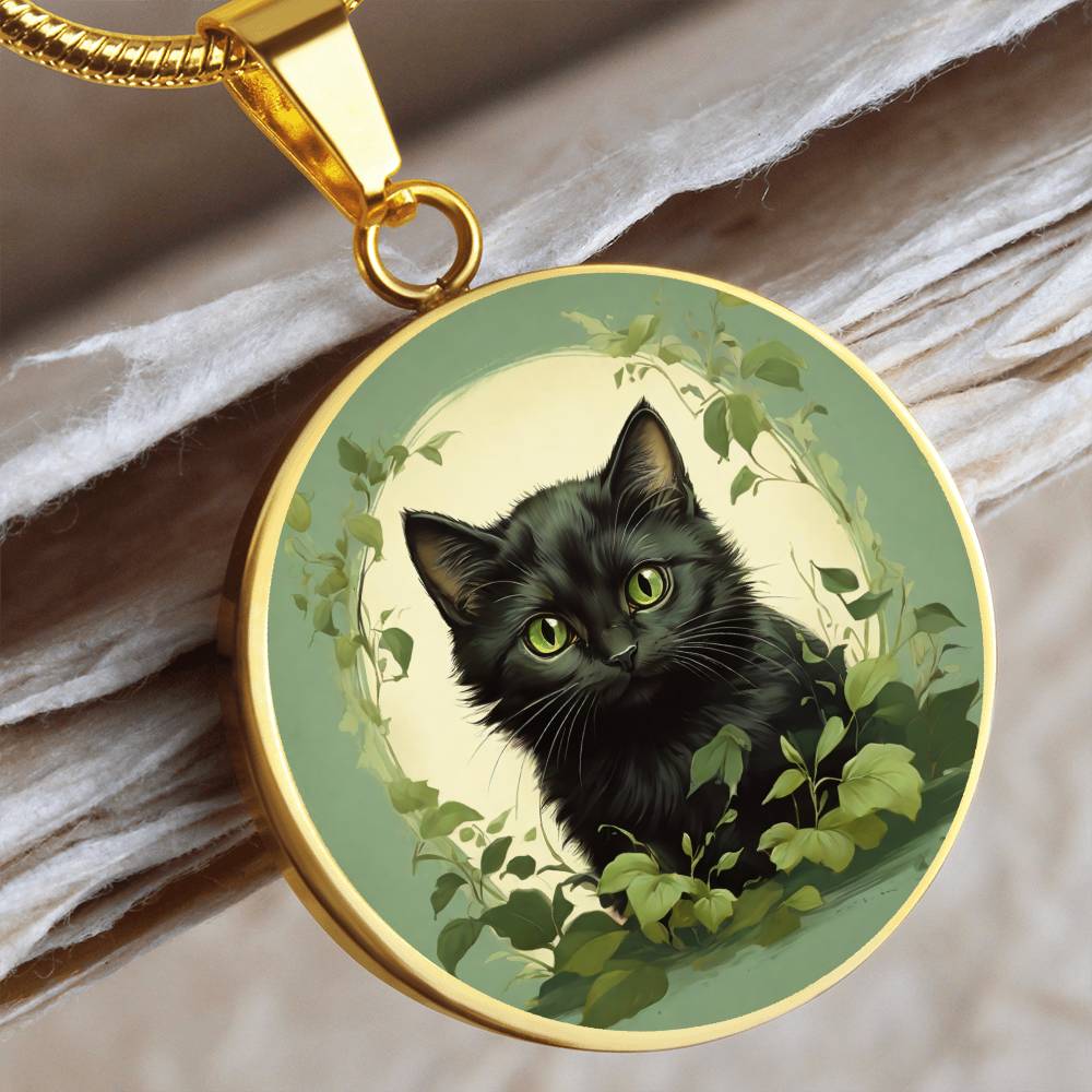 Vintage Cute Black Kitten pendant, cute kitten gift, cat lover pendant or keychain