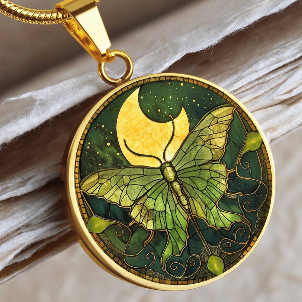 Luna Moth Vintage Necklace | Intuition Jewelry | Whimsical Goth Jewelry  | Bug Jewelry