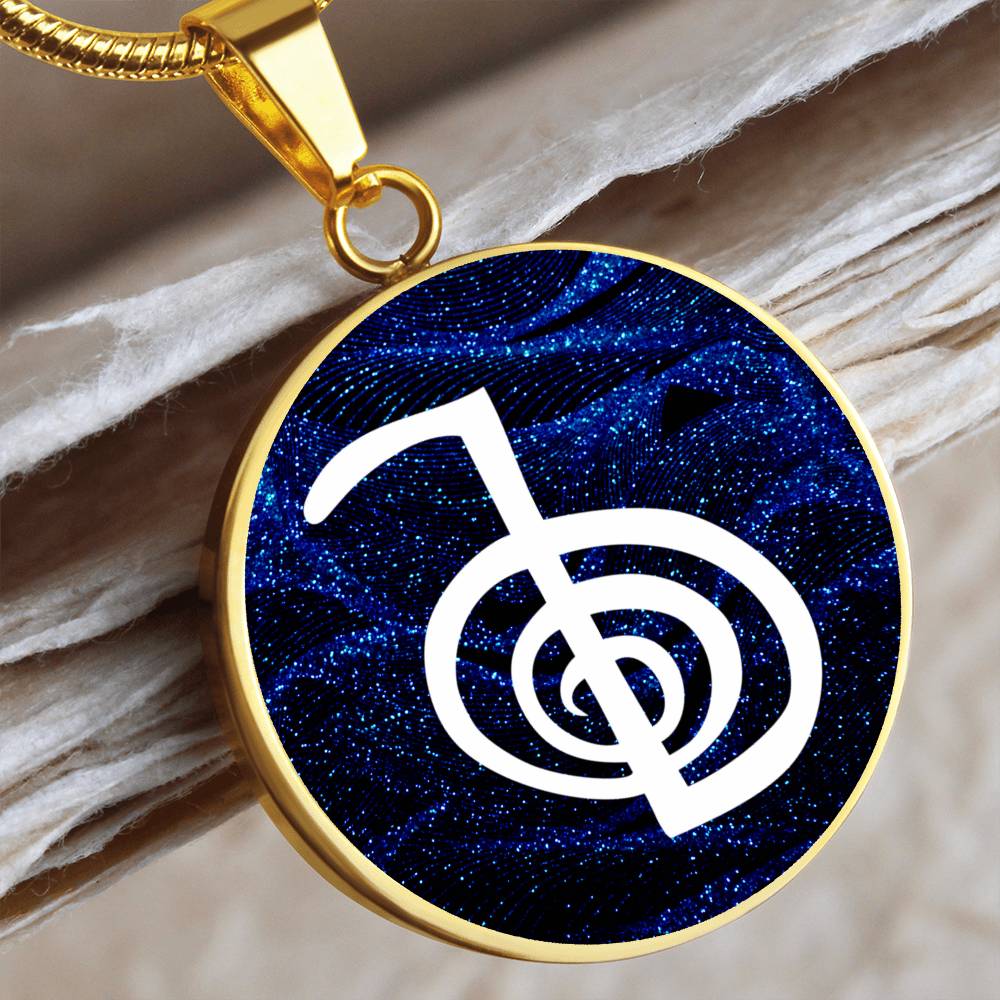 Reiki Symbol Pendant Blue / Reiki Cho Ku Rei Pendant