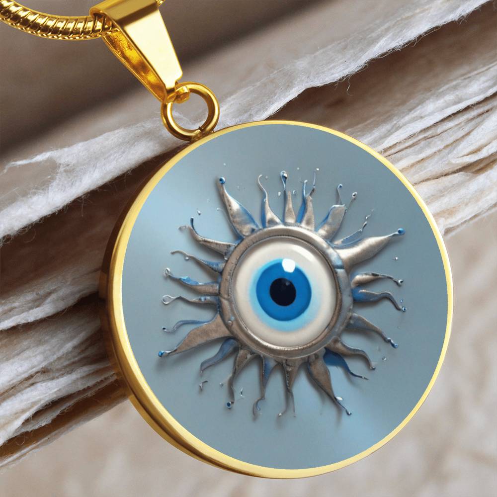 Turkish Evil Eye Charm Pendant | Protection Jewelry | Good Luck Charm Eye Necklace | Evil Eye Pendant Chain |