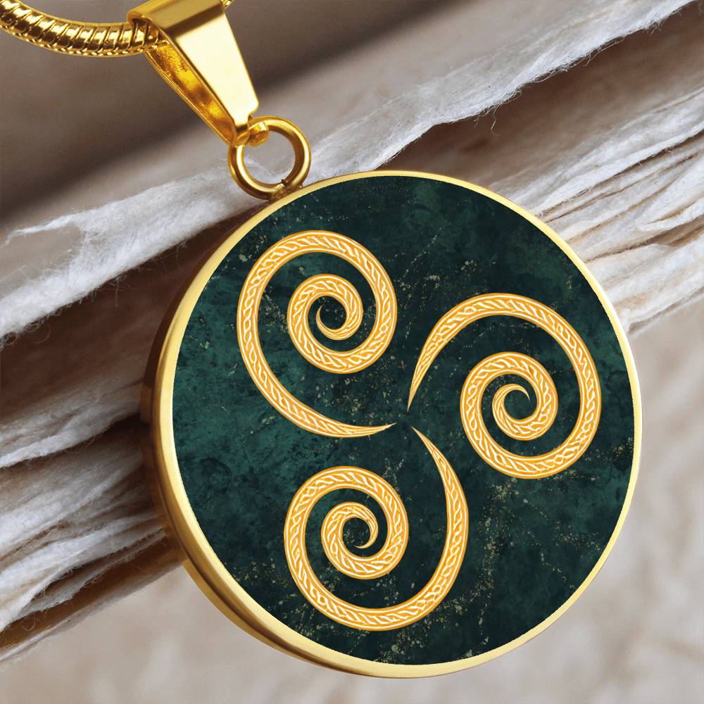 Triskelion Celtic Graphic Pendent / Celtic Mythology Pendant