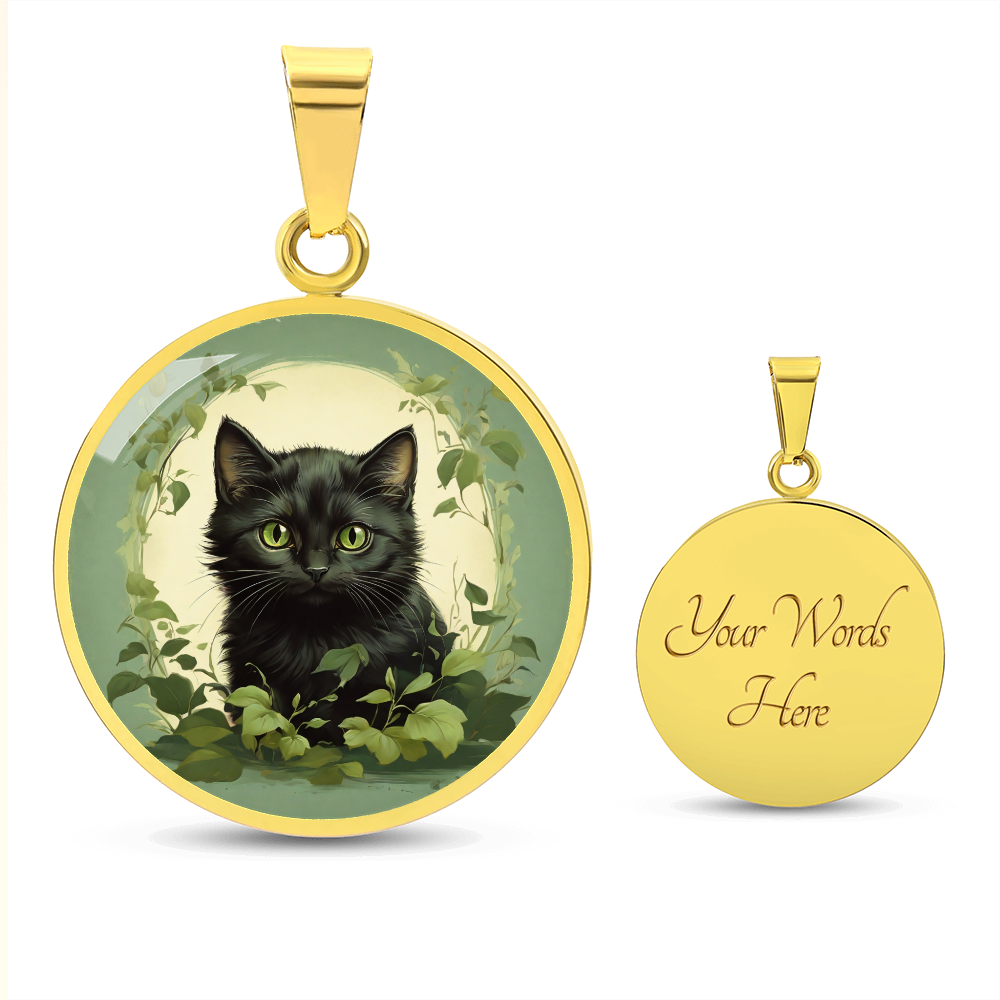 Vintage Cute Black Kitten pendant, cute kitten gift, cat lover pendant or keychain