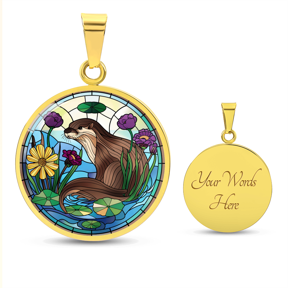 Otter Faux Stained Glass Pendant