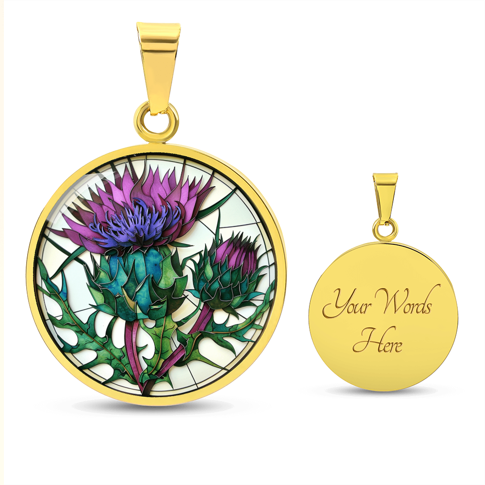 Scottish Thistle Pendant | Faux Paper Scottish Thistle Art