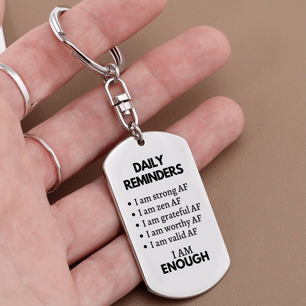 Daily Reminders Keychain, Mental Health Gift, You are Enough, Support Gift