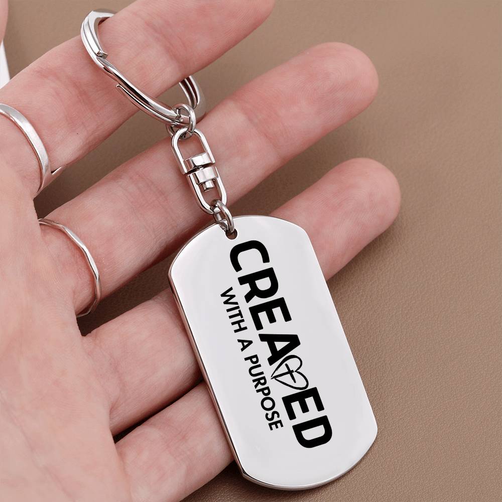 Created With a Purpose keychain | Christian Keychain | Christian Gift | Faith Gift