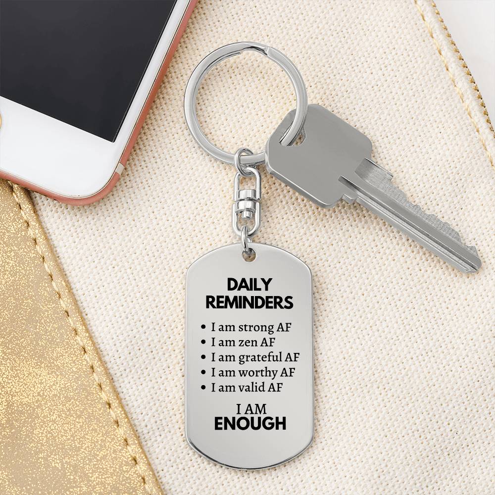 Daily Reminders Keychain, Mental Health Gift, You are Enough, Support Gift