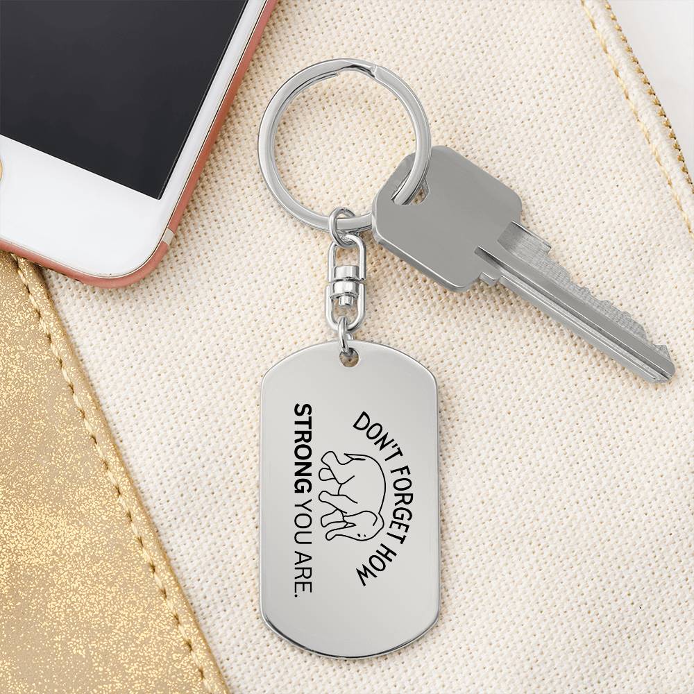 Don't Forget How Strong You Are Elephant Keychain | Elephant Gift | Inspiring Gift