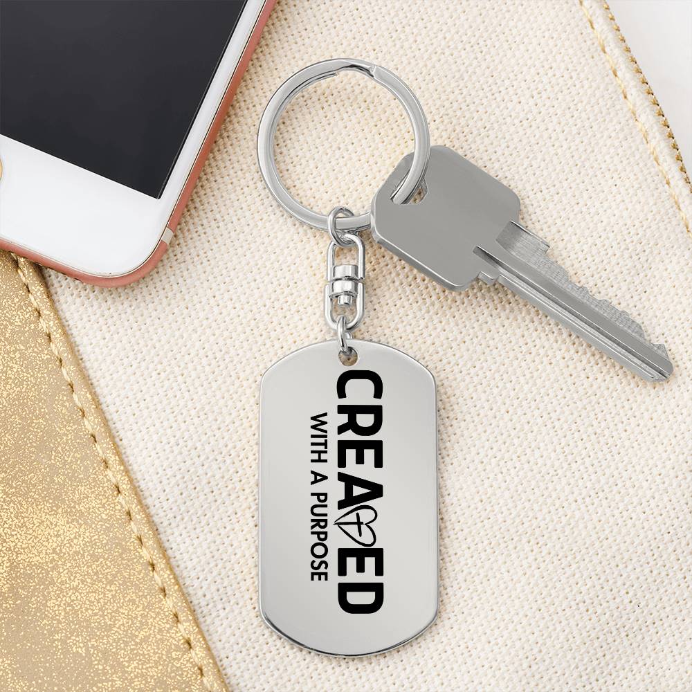 Created With a Purpose keychain | Christian Keychain | Christian Gift | Faith Gift