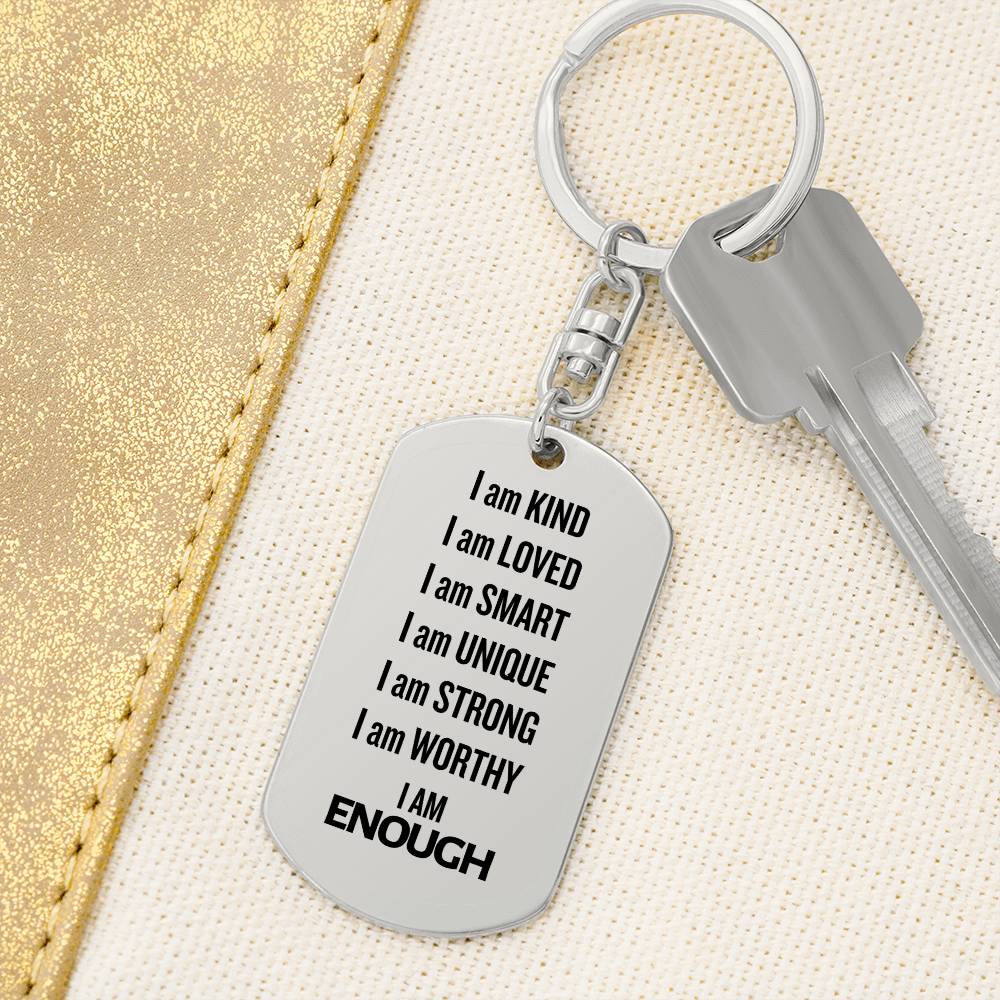 Self Love Keychain, Mental Health Gift,  I am Enough, Support Gift