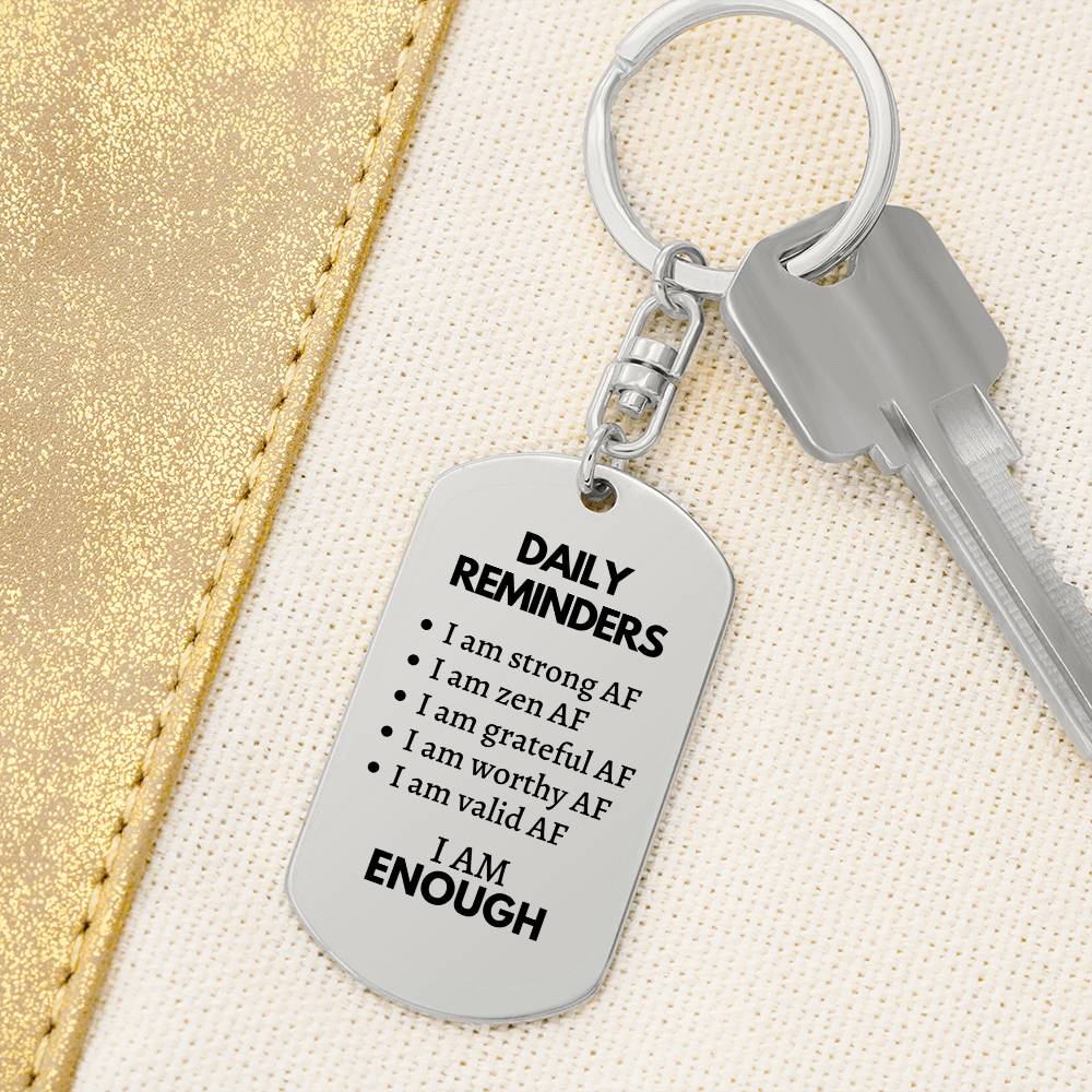 Daily Reminders Keychain, Mental Health Gift, You are Enough, Support Gift