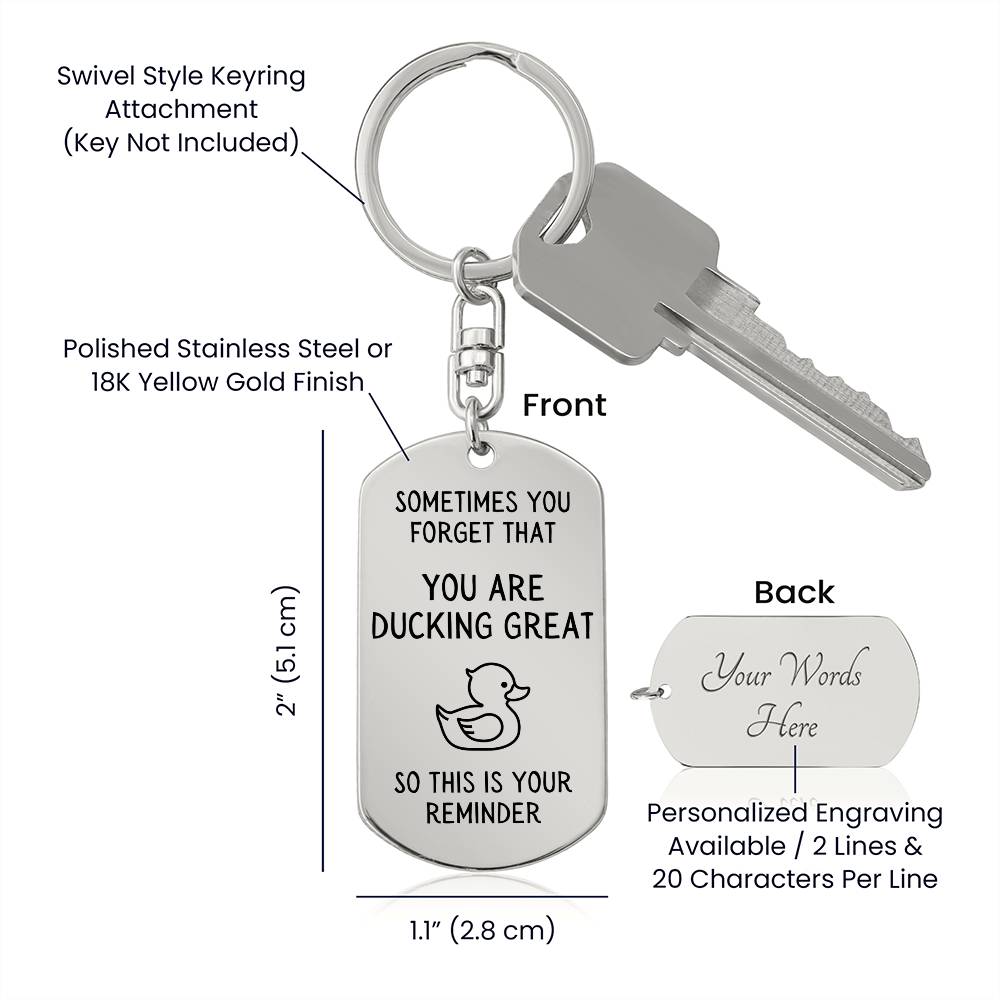 You Are Ducking Great Keychain | Appreciation Gift | Co-Worker Gift | Gift for Bestie