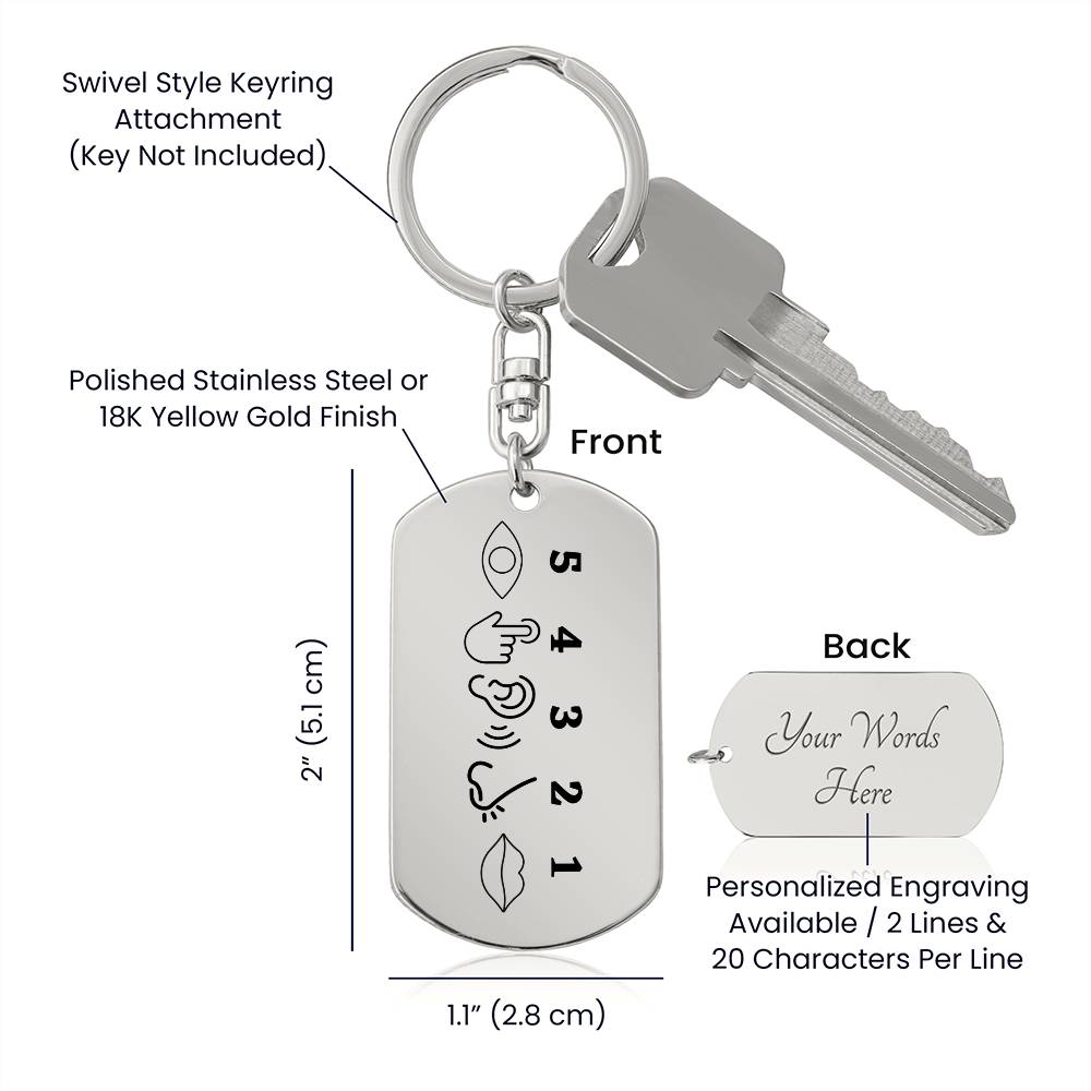 5-4-3-2-1 Mindfulness Keychain | Mental Health Keychain