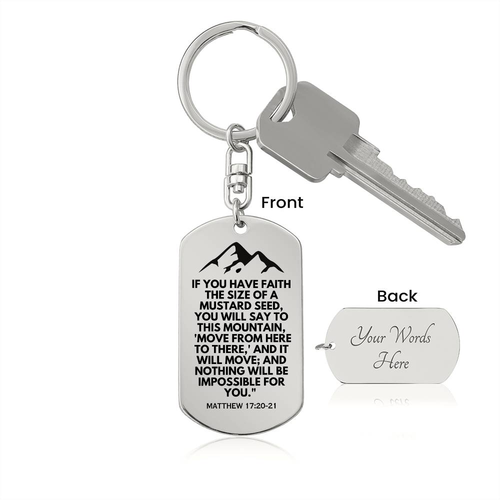 Move Mountains Keychain, Christian Gift, Mustard Seed Quote, Matthew 17:20