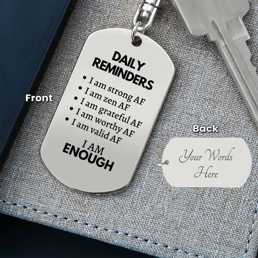 Daily Reminders Keychain, Mental Health Gift, You are Enough, Support Gift