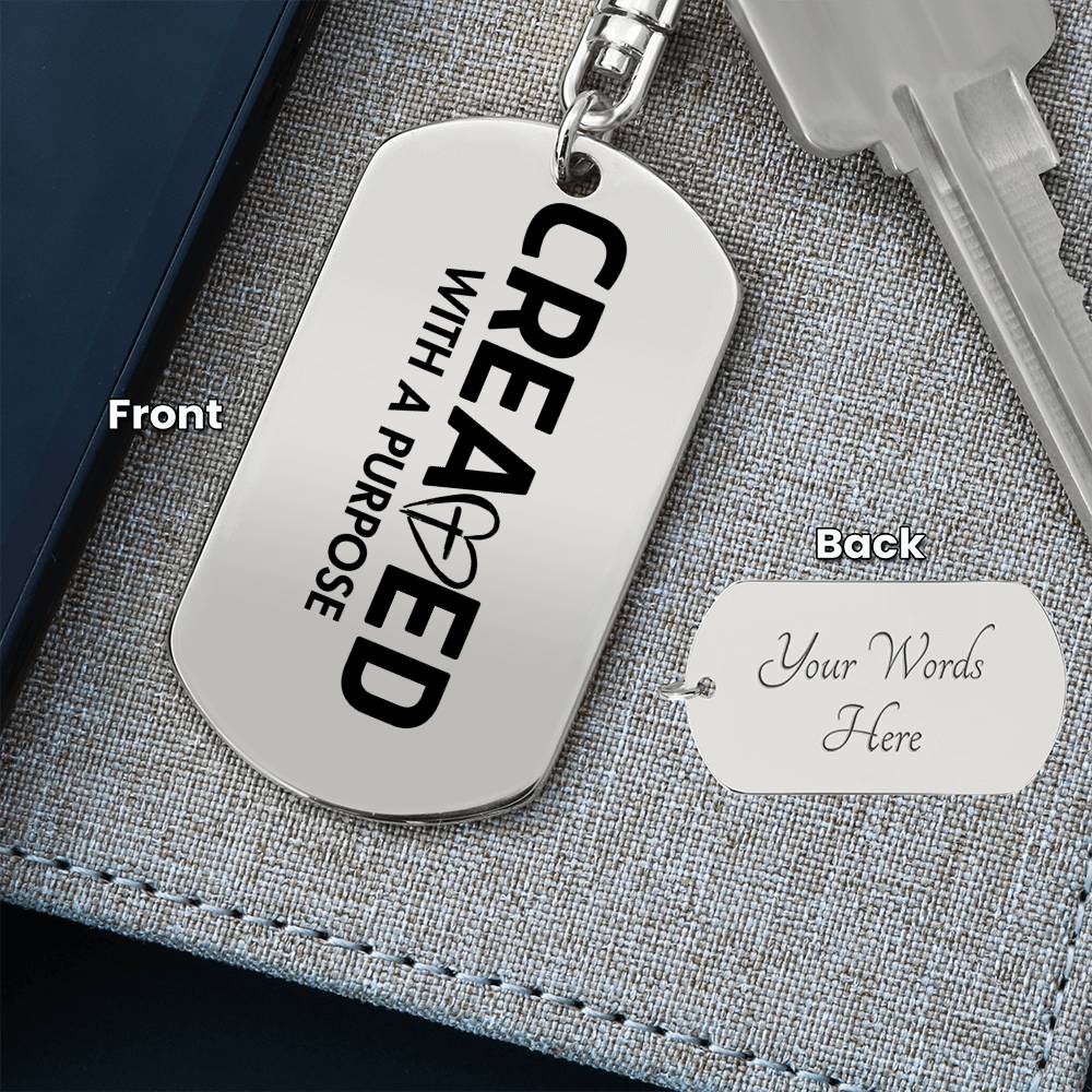 Created With a Purpose keychain | Christian Keychain | Christian Gift | Faith Gift