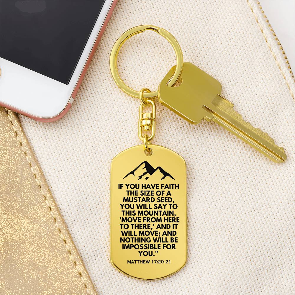 Move Mountains Keychain, Christian Gift, Mustard Seed Quote, Matthew 17:20