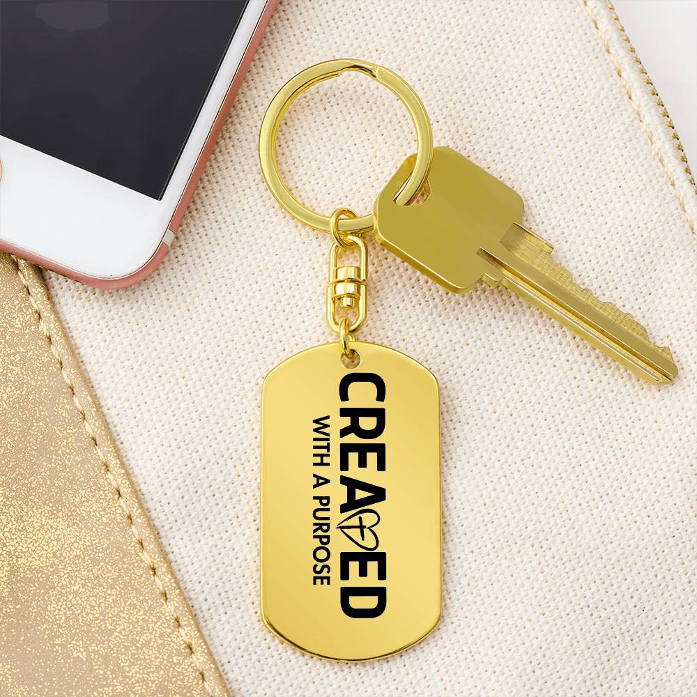 Created With a Purpose keychain | Christian Keychain | Christian Gift | Faith Gift