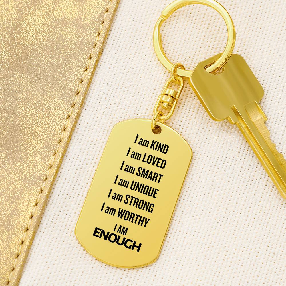 Self Love Keychain, Mental Health Gift,  I am Enough, Support Gift