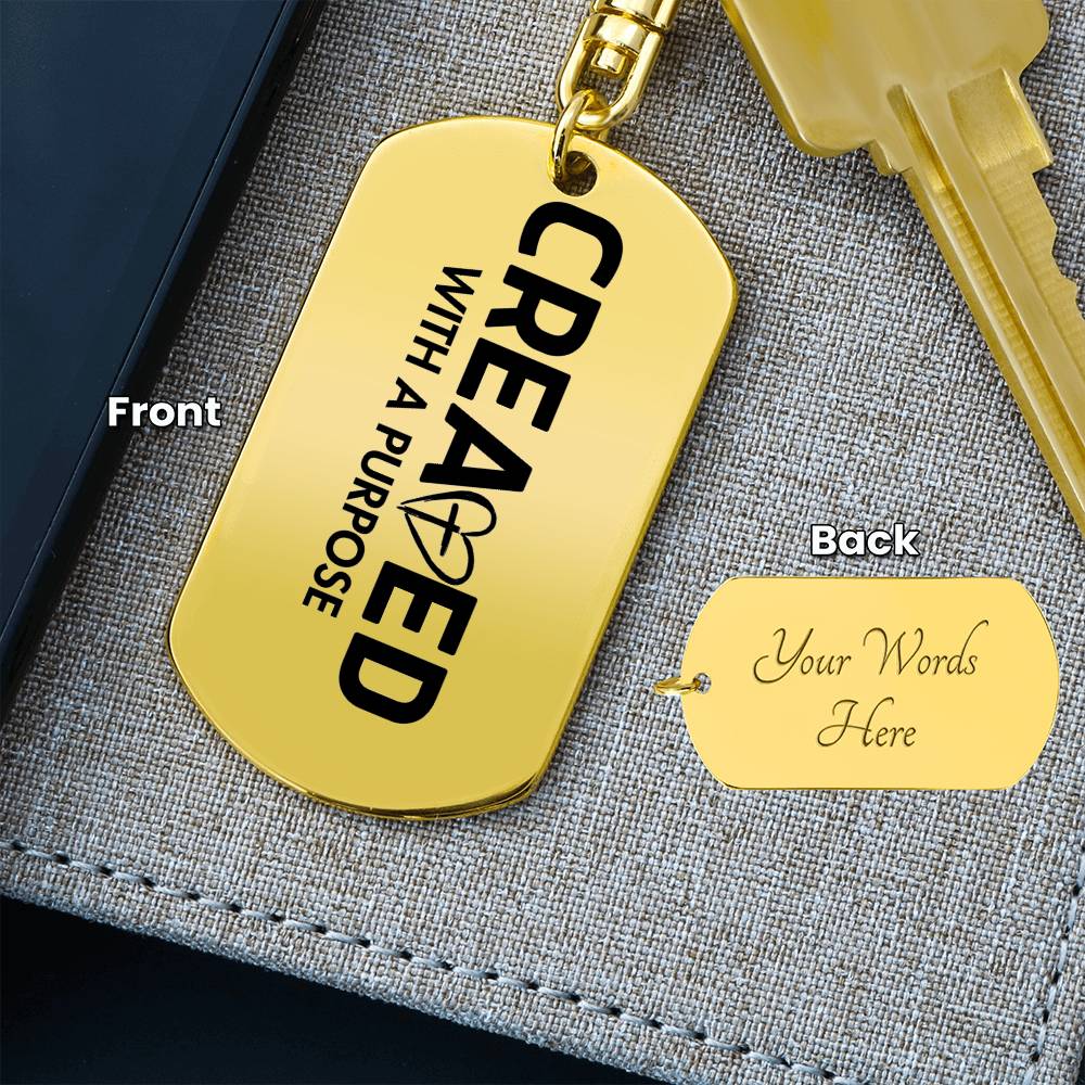 Created With a Purpose keychain | Christian Keychain | Christian Gift | Faith Gift