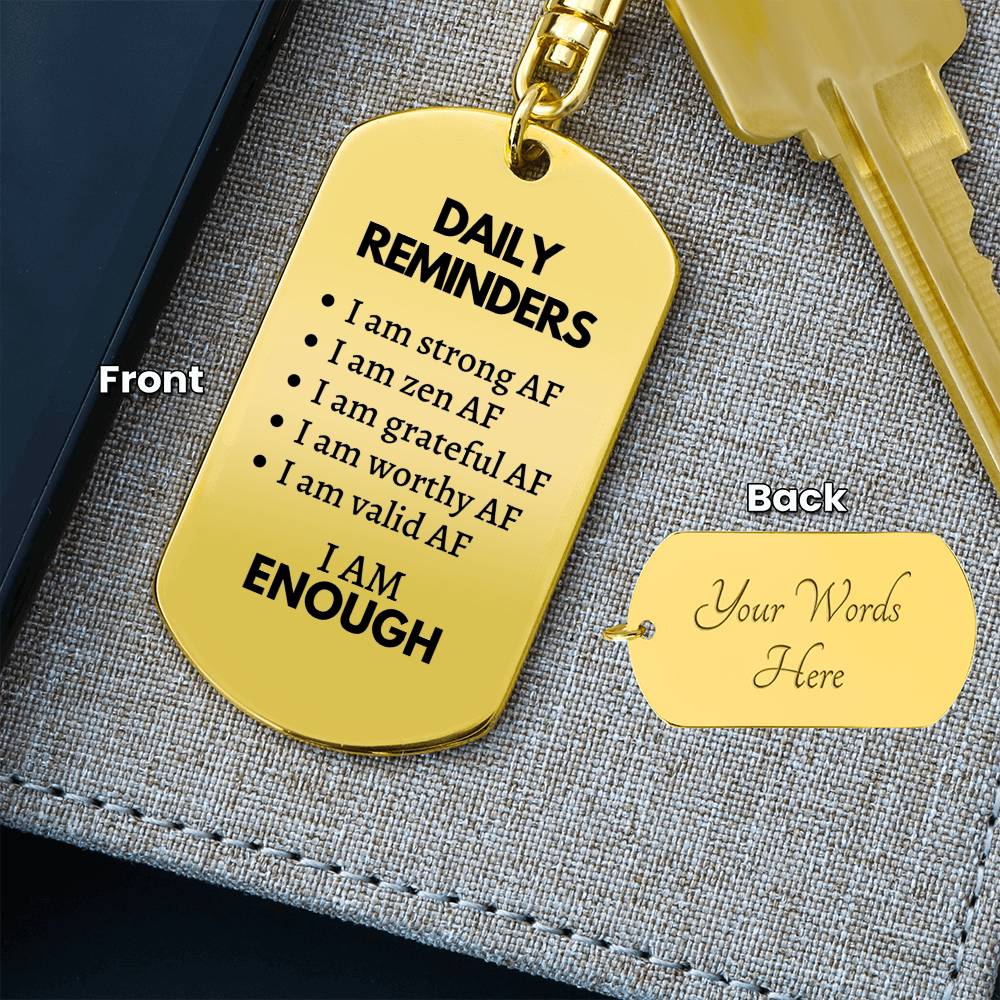 Daily Reminders Keychain, Mental Health Gift, You are Enough, Support Gift