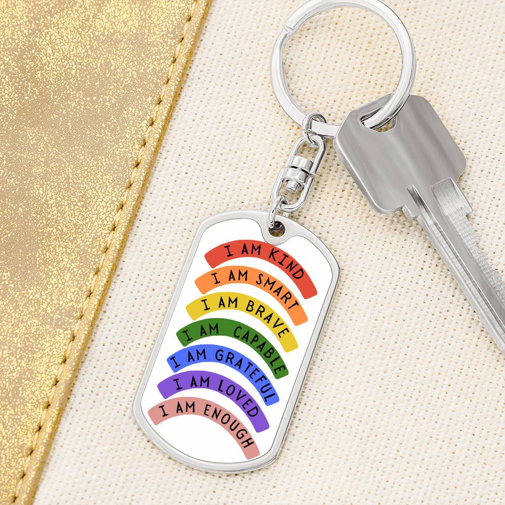 Positive Affirmations Keychain, Be positive gift , anxiety gift.