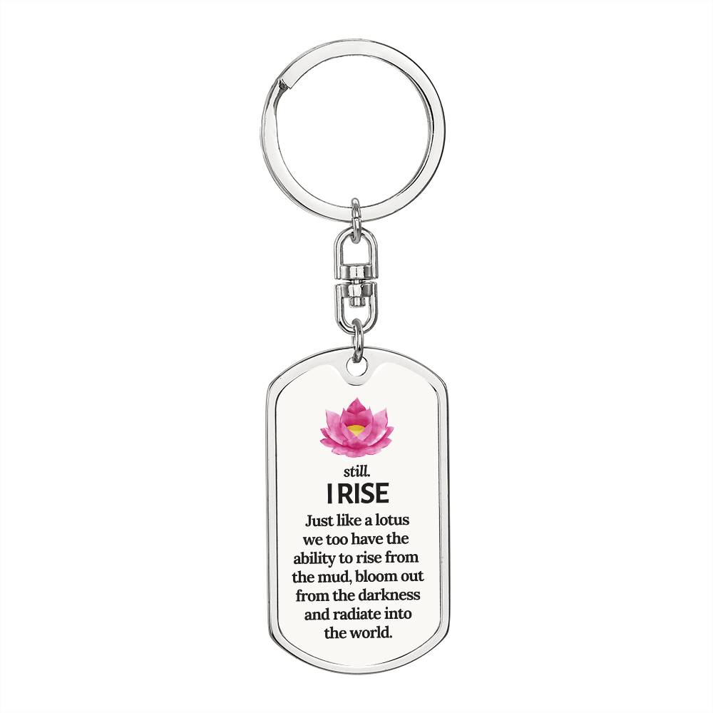 Lotus "I RISE" keychain, Break Up Gift, New beginnings gift, empowering keychain