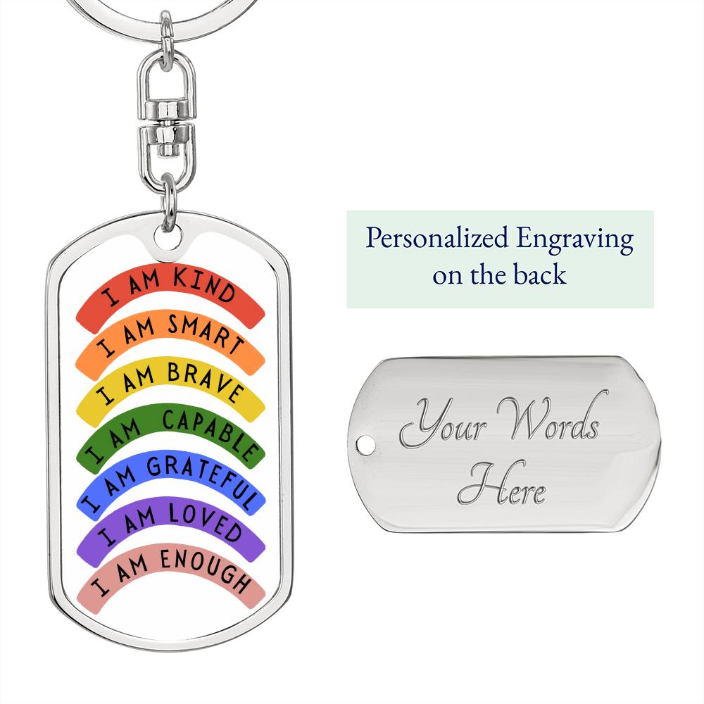 Positive Affirmations Keychain, Be positive gift , anxiety gift.