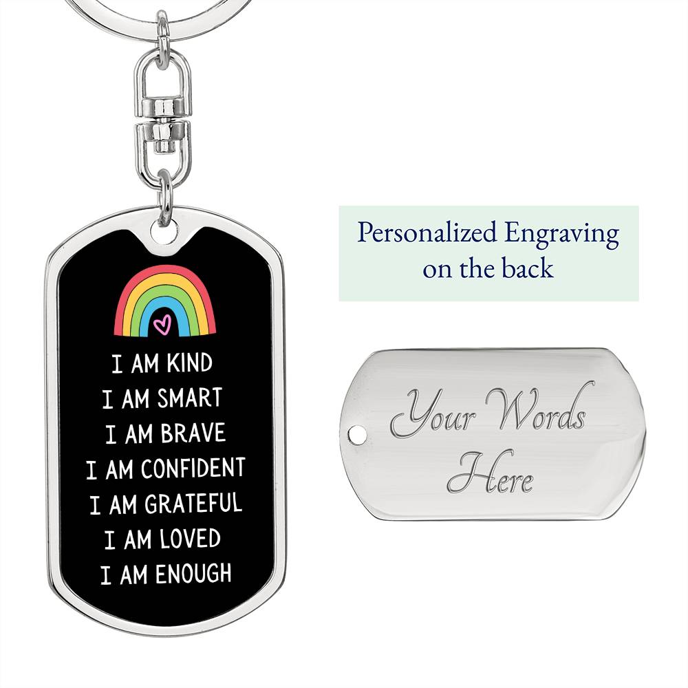 I am Kind Positive Affirmations Keychain, Affirmations Gift, Inspiration Gift, Gift for Friend