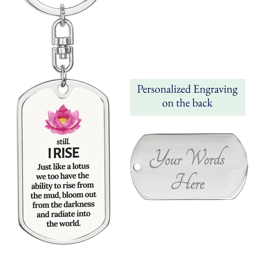 Lotus "I RISE" keychain, Break Up Gift, New beginnings gift, empowering keychain