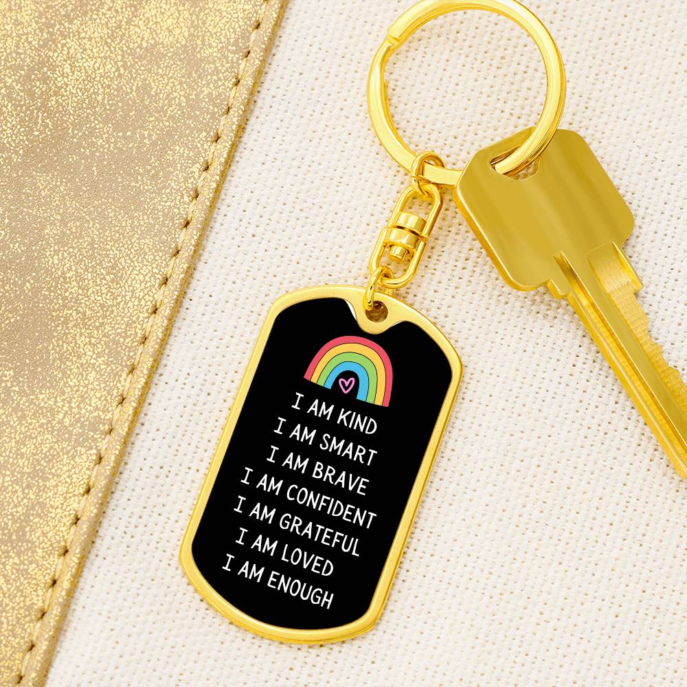 I am Kind Positive Affirmations Keychain, Affirmations Gift, Inspiration Gift, Gift for Friend