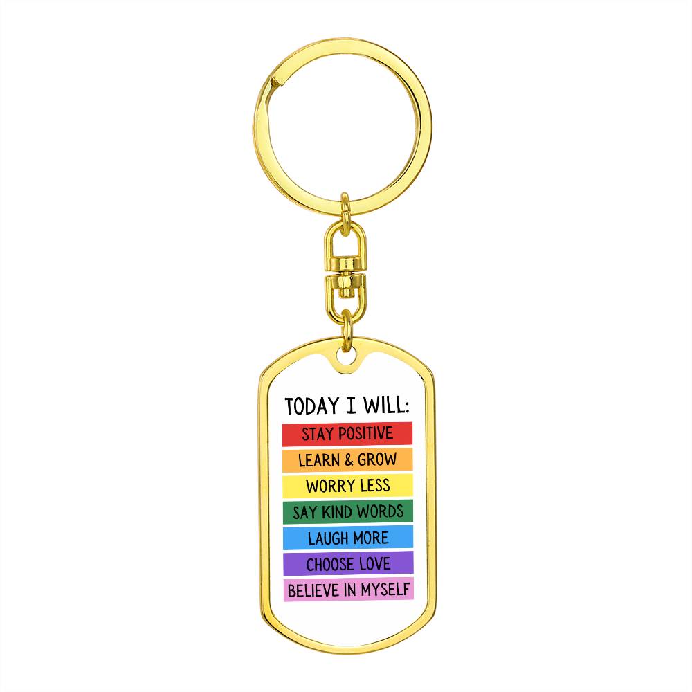 Today I Will Positive Quote Keychain, Kids Affirmation Art, Affirmation Gift