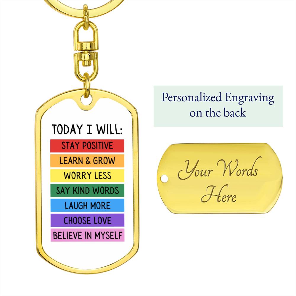Today I Will Positive Quote Keychain, Kids Affirmation Art, Affirmation Gift