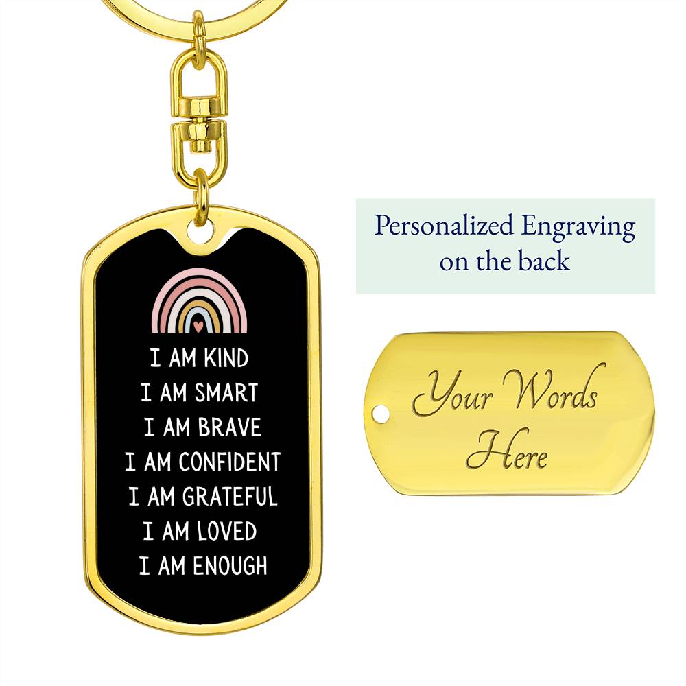 I am Loved Positive Affirmations Keychain, Affirmations Gift, Inspiration Gift, Gift for Friend